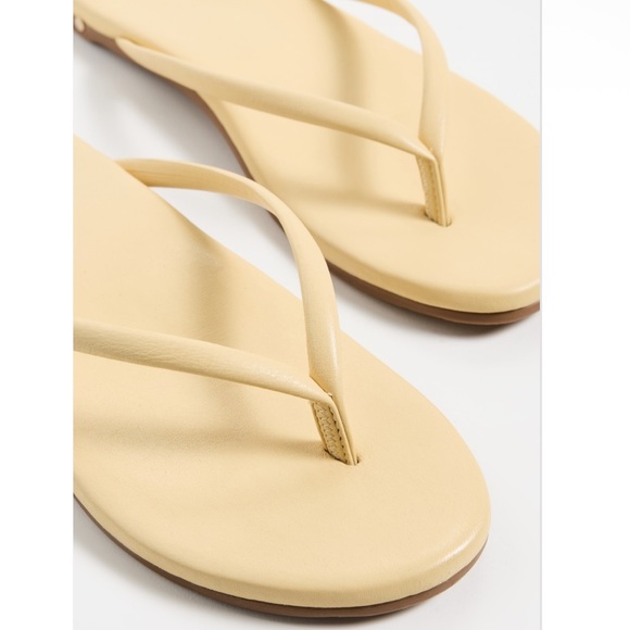 Beek Sunbeam Flip Flop Leather Flat Thong Sandals in Glow Pale Yellow size 6 - Picture 3 of 14